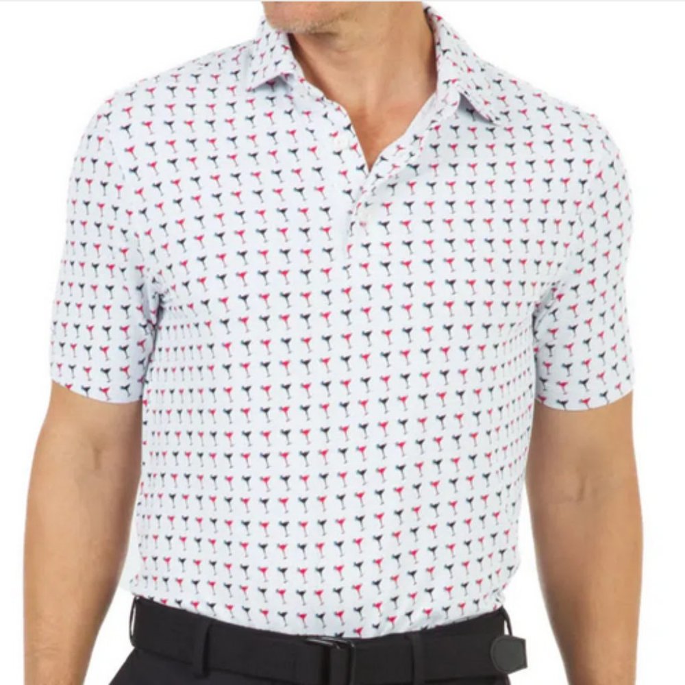 Ibkul Shaken Not Stirred Martini Polo Men's Size XXL NWT